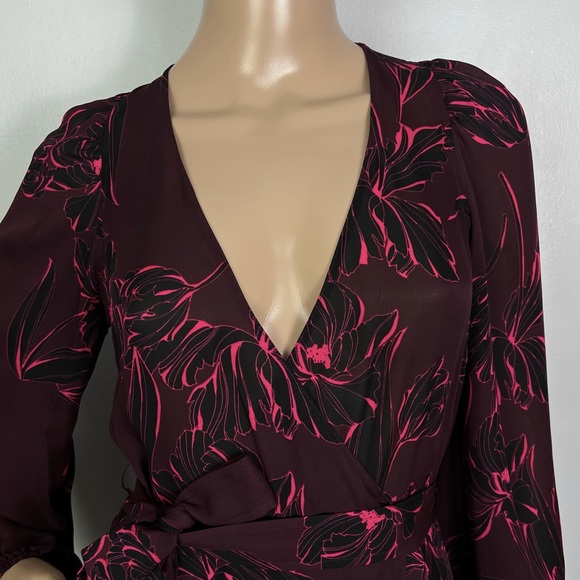 A.L.C. REVOLVE SILK FLORAL PRINT WRAP MINI DRESS - Picture 3 of 12